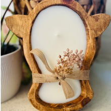Load image into Gallery viewer, Wood Cow Heard Candle