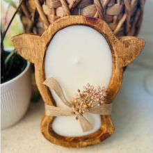 Load image into Gallery viewer, Wood Cow Heard Candle